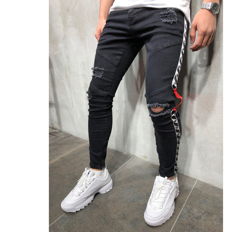 Casual skinny jeans men fashion