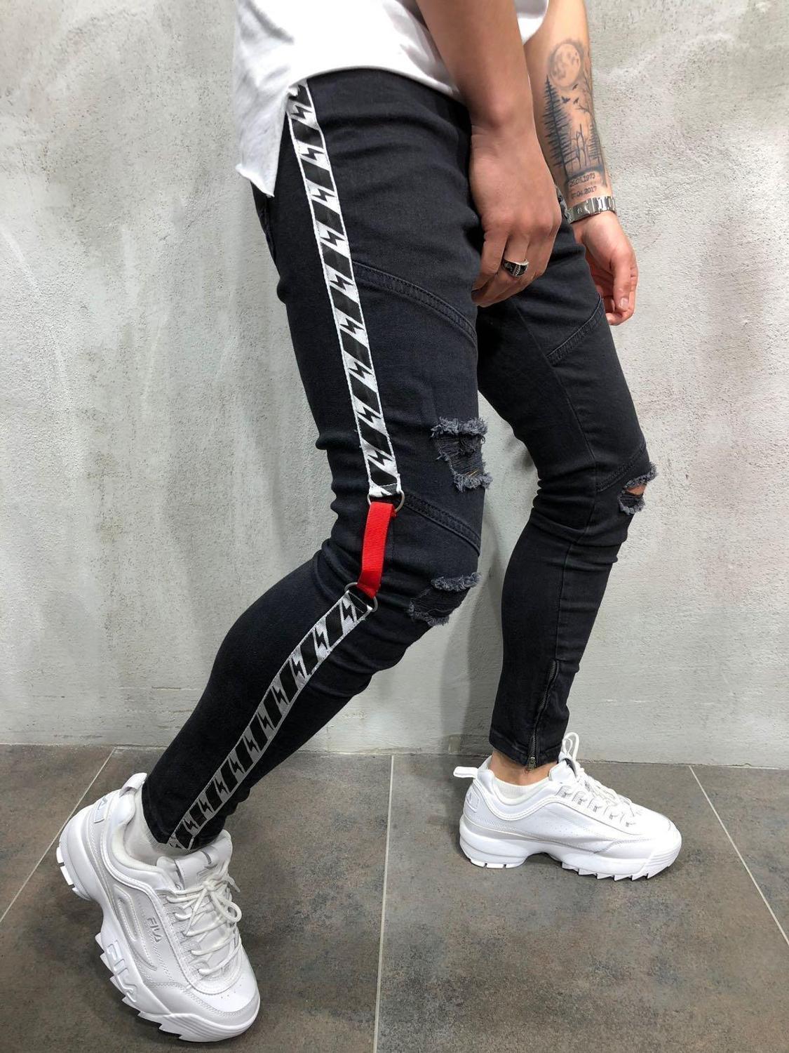 Casual skinny jeans men fashion