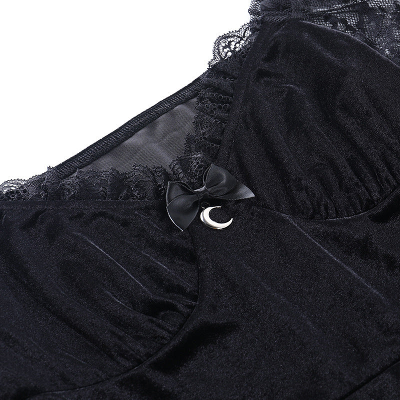 Sexy Lace Flared Long Sleeve Dress