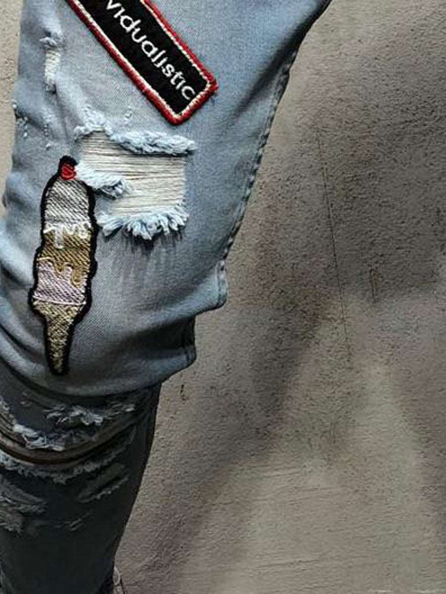 Casual skinny jeans men fashion