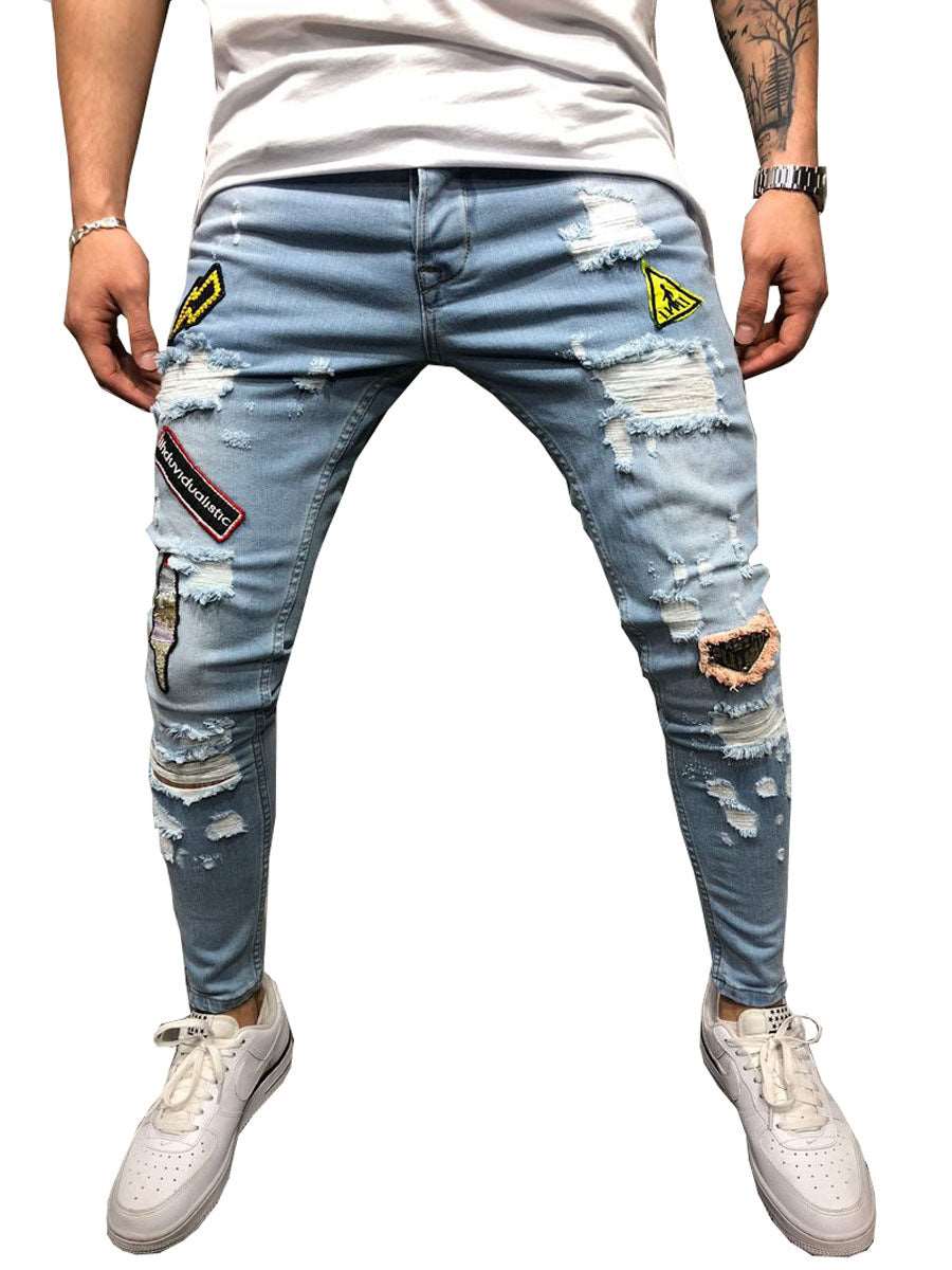 Casual skinny jeans men fashion