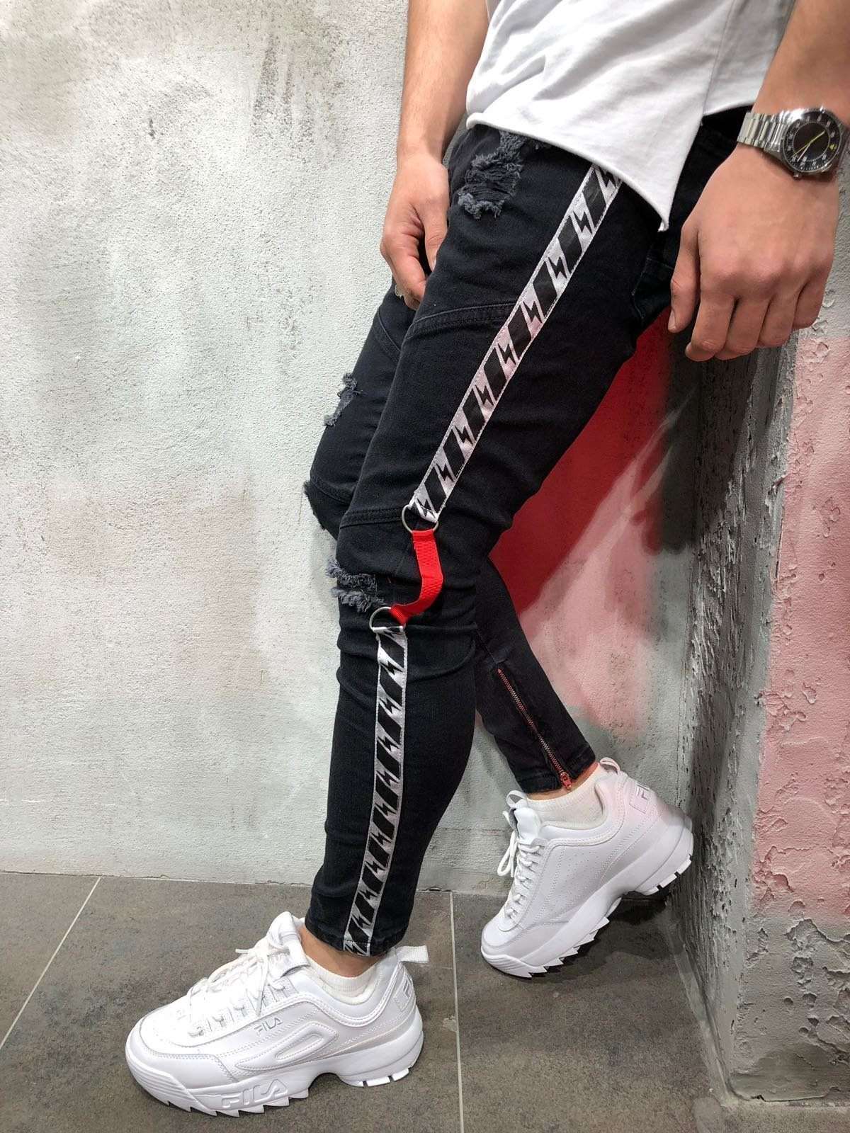 Casual skinny jeans men fashion