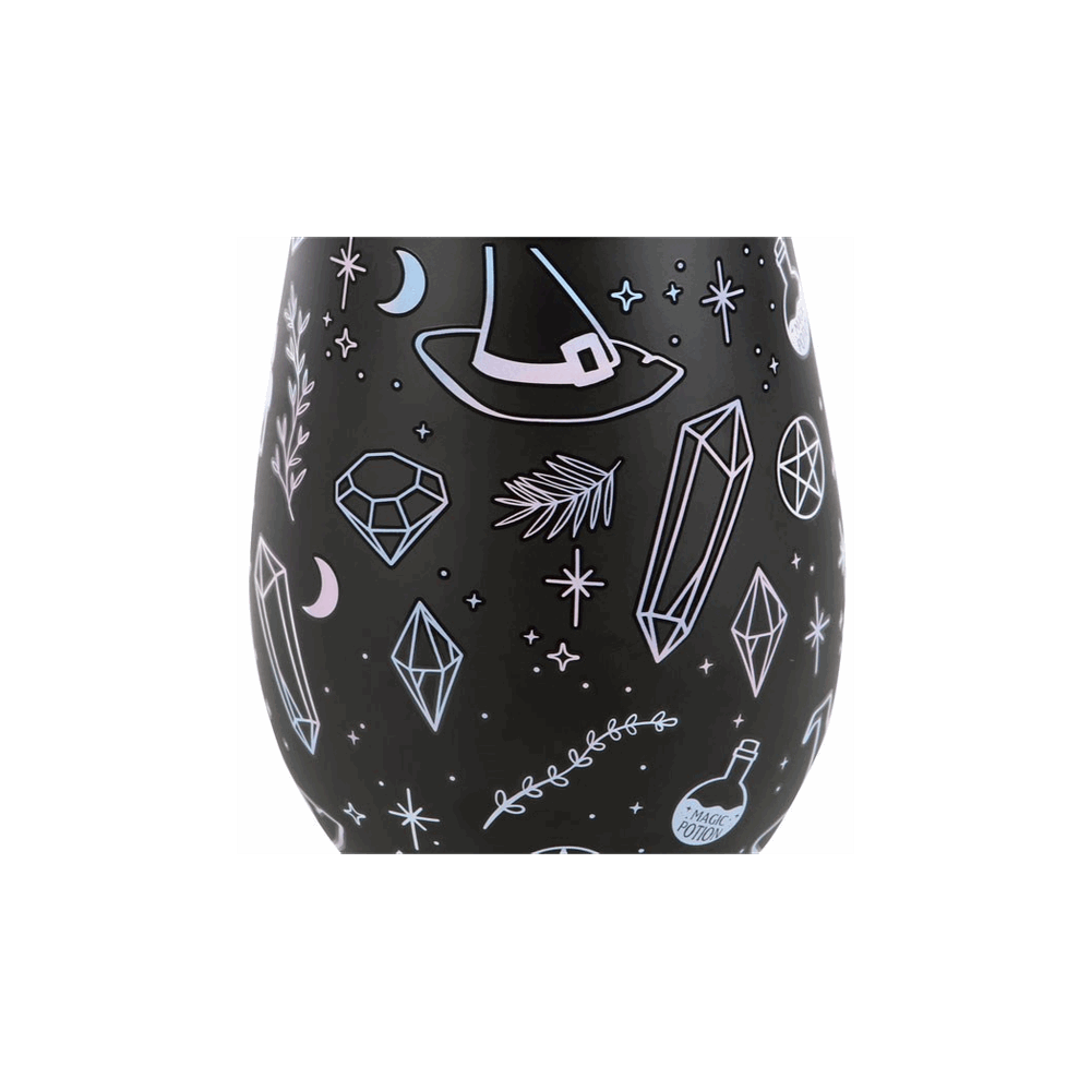 Crystal Witch Print Stemless Glass